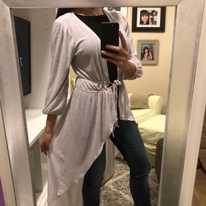 SUN & SHADOW gray flowy duster